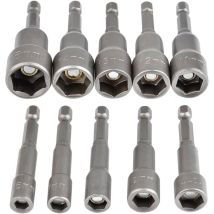 Ccykxa - 10 Pièces Douille Visseuse 6-15mm,Adaptateur Embout, Hexagonal Pour Tournevis à Écrou de pour Perceuse à Main, Tournevis Électrique, Clé à
