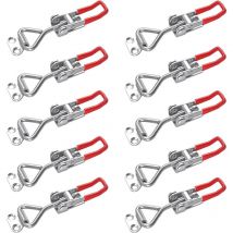 Ccykxa 10 Stück Riegel, Kastenriegel, Hebelriegel, Haltekapazität, Türriegel, Eckverschluss, kleiner Kipphebelriegel, Knauf für Boxen, Schrank, Tür,