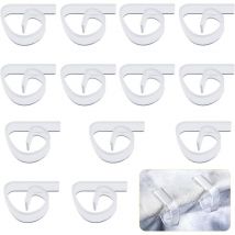 12pcs Pince à Nappe Plastique, Pince à Nappe de Table Transparente Porte-Nappe Pinces à Couverture de Table pour d'Intérieur d'Extérieur Noël Maison