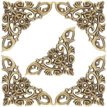 Ccykxa - 12pcs Protecteur de Coin Antiques Protecteur d'angle Metal Style Creux Coins de Livre Scrapbook Photo Album Bijoux Protecteur de Boîte en