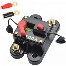 Ccykxa 12V-24V 100A dc Auto Sicherungsschalter Leistungsschalter Reset Sicherung Auto Marine Boot Fahrrad Stereo Audio (100A)