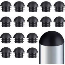 Ccykxa - 16 Black Plastic Round Chair Tube End Caps - Ideal Chair Leg Protectors - Rubber Plugs for Perfect Fixing