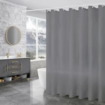 180 x 200cm Rideau de Douche Anti Moisissure,Rideaux de Douche Lavable,Rideau de Douche Imperméable,Gris Rideau de Baignoire,Gris Rideau de Douche