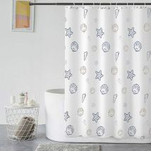 180x200 cm Duschvorhang, Anti-Schimmel Duschvorhang, Polyestergewebe Duschvorhanggewicht, Wasserdichter Badvorhang, Maschinenwaschbar, mit 12 Haken,