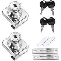 Ccykxa - 2 Pcs Serrure Porte en Verre en Alliage de Zinc,Serrure de porte de vitrine d'armoire,Serrure Armoire Antirouille Serrure Porte,pour Porte