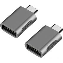 2 PCSAdaptateur usb 3.1 vers usb c, Transmission à Haute Vitesse,USB c mâle à Femelle, Thunderbolt 3 Adaptateur de Type c vers usb avec Support otg