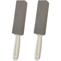 CCYKXA 2 Pièces Brosse Toilettes WC, Pierre Ponce Pierre de Nettoyage avec Poignée, Brosse WC pour Cuisine Barbecue Salle de Bain Toilettes, Brosse
