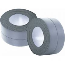 2 pièces gris)Plinthe souple - Bande d'extrémité pour cuisine et salle de bain 22 mm 3,2 m, joint auto-adhésif, bande pliante flexible, joint