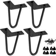 Ccykxa - 2 Pièces Pieds De Lit, Pieds De Table En Métal Avec Vis & Protecture De Plancher Pour diy Meuble Sofa Fauteuil Canapé Chaise 4 Inch Noir