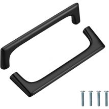 2 Pièces Poignee de Meuble Cuisine Noir, 128mm Poignee de Meuble Cuisine, Conception Trapézoïdale, Poignet de Porte Cuisine, Poignées de Portes pour