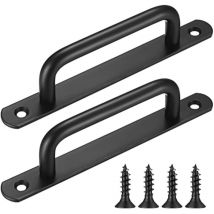 Ccykxa - 2 Pièces Poignée de Porte de Grange Coulissante,Traction de Poignée de Porte Coulissante avec Plaque Acier Inox pour Portes de Grange
