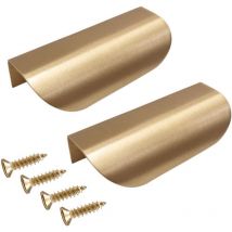 Ccykxa - 2 pièces Poignées Feuille Forme Armoire Tiroir Armoire Porte Laiton Or Meubles Poignées d'armoire Cuisine Porte Tiroir Pull Boutons 120mm