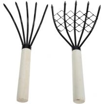 Ccykxa - 2 pièces, Râteau à Griffes avec Maille, Filet à Main, râteau à palourdes, râteau à Griffes de Jardin, râteau à Creuser pour Fruits de mer