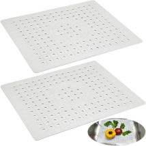 CCYKXA 2 Pièces Tapis Evier Cuisine, 3126 cm Protege Evier Résistant à la Chaleur, TPR Protection Evier, Antidérapant Tapis D'évier Tranchable, Tapis