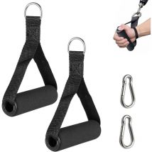 2 Pièces Tirage Musculation,Poignées de Résistance,Poignée Musculation avec 2 Pièces Mousquetons,pour Le Fitness,la Gym,Le Yoga et Les Biceps - Ccykxa