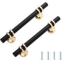 2 Poignee de Meuble Cuisine 96mm Noir, Poignee de porte Poignée Cuisine, Cuisine Poignées pour Placards, Poignées de portes pour Placards Cuisine