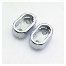 2 soportes de tubo para armario ovalados, con base de zamak cromado - Ccykxa
