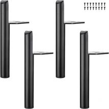2 Stück schräge Tischbeine, Möbelbeine aus Metall, Möbelfüße, schwarz, 15 cm hoch, rutschfeste, leise Basis für Sofas, Tische und andere Möbel