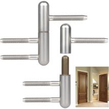 2 x Paumelle Porte Bois Charnières de Rénovation, Gonds Porte Chambre Charnière Amovible Charnière Porte Silencieuse pour Portes Bois Intérieur avec