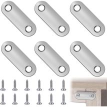 Ccykxa - 20 Pièces Supports d'Angle Plats, Équerre de Fixation Droit Plats, Équerres Plate en Inox, Pattes d'assemblage avec Vis, Pattes D'assemblage