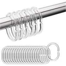 24 Pièces Anneaux de Rideaux de Douche en Forme de c, Anneaux pour Rideau Anneaux de Douche en Plastique, Bagues de Douche pour Rideau de Douche