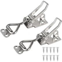 Ccykxa - 2Pcs Stainless Steel Toggle Latch Clamp Catch Hood Lock Lever Catch Holding Capacity 100kg 220lbs Carpenter Toggle Clamps Adjustable Toggle