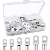 Ccykxa - 30 Pièces Cosses de Câble,Cosses Electriques,Cosse a Sertir,Cosses à Sertir de Batterie 16mm² 25mm² 35mm² -M8 M10 Ronde à Œillet en Cuivre