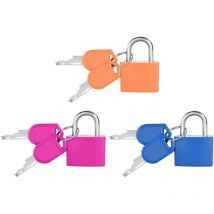 Ccykxa - 3PCS Petit Cadenas à Bagage, avec 2 Clés, Multicolore Mini Cadenas à Bagage pour Bagage Valise, pour Voyage/Valise/Casiers (30x23cm)