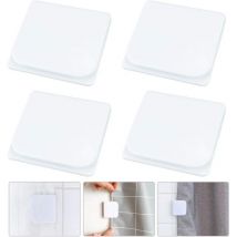 Supermarket - ccykxa 4 Pieces Shower Curtain Clips White Shower Clips U-Shaped Curtain Buckle Self-Adhesive Shower Curtain Clip Windproof Water Leak