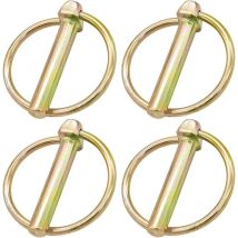 Ccykxa - 4 Pcs Clip Pins, Lynch Pin with Ring, Assortment of Round Safety Clip Pins, Lynch Pin for Farm Tractor Trailer, for Farm Vehicles(M8)