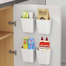 4 pièces Boîtes de rangement murales autocollantes,Boîtes de rangement pour les portes des placards de cuisine, et boîtes de rangement pour la salle