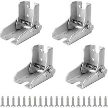 4 Pièces Charnière Pied Pliable, Acier Galvanisé Charnière Pliante pour Pied de Table, Charnière Pliante Autobloquante de 90 Degrés avec Vis,