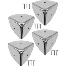 Ccykxa - 4pcs Stainless Steel Rounded Corners Metal Protective Fittings for Crates Furniture Shelves Tables 40 x 40mm Screws Included