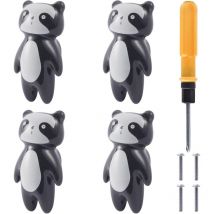 Ccykxa - 4 Stück Keramik-Türknöpfe, Schrankknöpfe, Schrankgriff, Tierform, für Möbel, Schubladen, Schränke, Kinderzimmer (Panda)