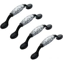 Ccykxa - 4 x Keramik-Möbelgriff, Küchenschrankgriff, Möbeltürstockgriff, Küchenschrank-Türstangengriff aus Zinklegierung (96 mm)