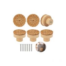 Ccykxa - 40×40×35) 6 pomos de ratán de madera para muebles, tiradores de madera para muebles, pomos para cajones, pomos de puerta para armarios,