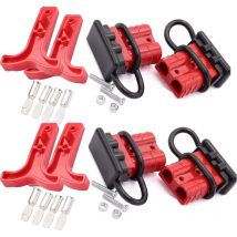 50A Battery Connector 600V Battery Quick Connect Battery Quick Disconnect For Car Van Motorcycle Modes(4 PCS)(Red) - Ccykxa