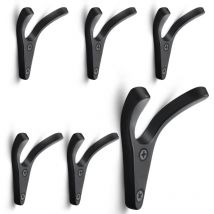 Blue Dream - ccykxa 6 Pcs Double Wall Coat Hooks, Minimalist Heavy Duty Zinc Alloy Wall Mounted Coat Hooks for Entryway Bedroom Bathroom