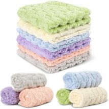 6 pices Lingette Démaquillante Lavable en Microfibre, Serviette Visage Skincare, Lingettes Petite Serviette Main Gant de Toilette Microfibre Chiffon