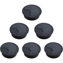 6 Pièces Cache-Câble en Plastique pour Tables,Passe-câbles de Bureau,Encastrable Passe Câble,Cache Cable Bureau,Passage de Câble,pour