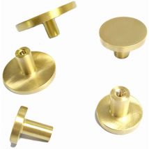 6 Pieces Drawer Knobs, Gold Furniture Knobs, Round Cabinet Knobs, Gold Brass Drawer Knobs, Kitchen Door Handles for Decor, with Screwdriver - 20 25