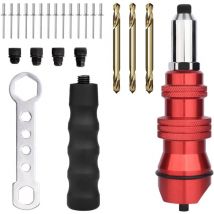 Ccykxa - 6 Pièces Ensemble Pince a Rivet, Kit Adaptateur Riveteuse Sans fil pour Perceuse Électrique, Pistolet à Riveter électrique Rivetage Outil