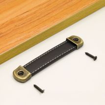 6 Pièces Poignee Cuir, Poignées De Tiroir En Cuir, Poignées De Meuble En Cuir,poignee de meuble cuisine noir Poignée de Porte meuble entraxe 96mm