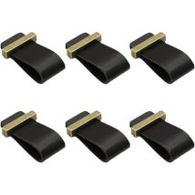 6 Pièces Poignée en Cuir pour Meuble, Poignées de Placard Boutons de Porte de Tiroir en Cuir Commode Armoire Bouton Poignées avec Vis, Poignée en