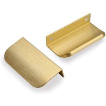 Ccykxa - 6er-Set unsichtbarer Griff, Küchenmöbelgriff, Goldgriff – gebürstetes Gold, Küchengriff, Schubladengriff, gebürstetes Messing,