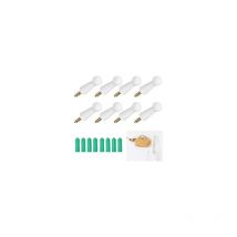Ccykxa - 8 ganchos de pared de madera natural con tornillos, color blanco, para colgar sombreros y bufandas (5 x 1,8 x 1,8 cm)