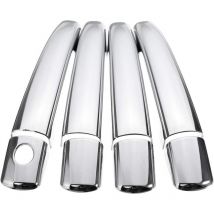 8 pcs Accessoires de Voiture Garniture chromée Poignée de Porte Housse Compatible avec Peugeot 08-10 207 308 407 Citroen C4 C6 C4 Picasso - Ccykxa