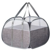 90 l Grand Panier à Linge Pop Up, Panier à Linge Pliable en Maille, Grand Panier à Linge Pop Up Panier à Linge Pliable avec Deux Poignées en