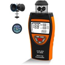 Ccykxa - Anémomètre Numérique, 4 Cups Wind Speed Meter 0.742m/s, Portable Anemometer Mesurer Vitesse du Vent max/min/avg et Température (°C/°F), Air