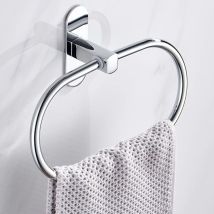 Anneau Porte-Serviettes Sans Perçage, Porte-Serviettes Rond, Porte-Serviettes de Salle de Bain en Acier Inoxydable, Adhésif Breveté, Porte-Serviettes